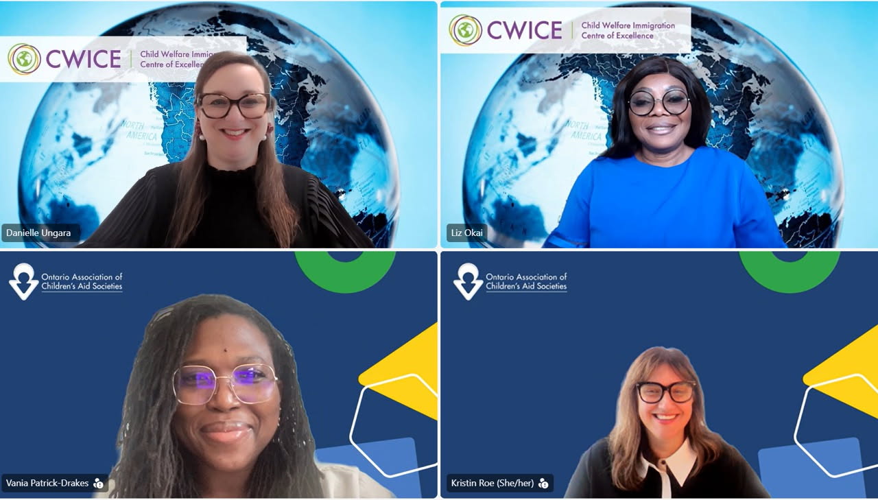 Zoom meeting screen showing the four presenters