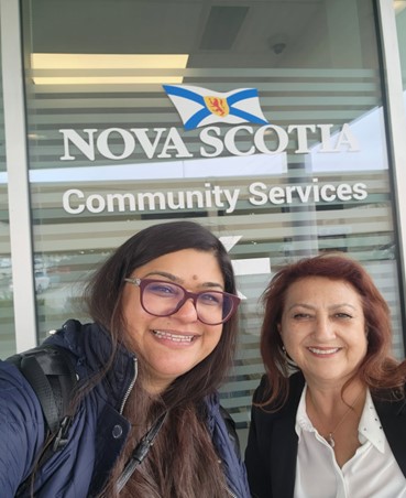Nadia Drepaul (left) and Claudia Obreque at Nova Scotia Community Services office